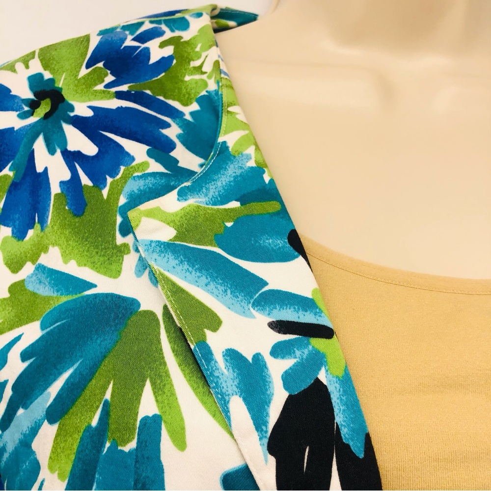 Chaus Blue Green White Floral Jacket - Picture 6 of 16